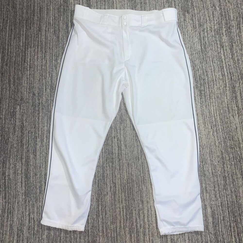Team MLB by Majestic Men's Size 2XL White Cropped Baseball Pants Made in USA‎ *